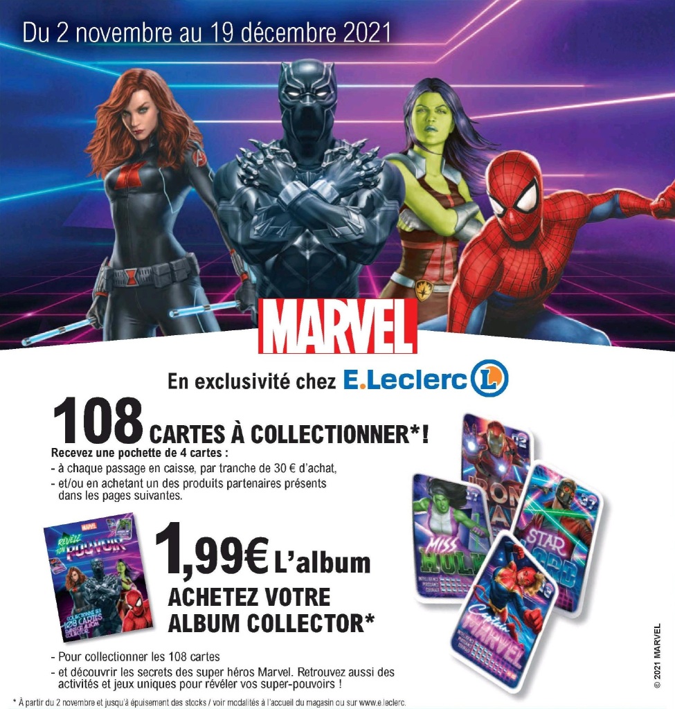 80 pochette marvel Leclerc carte - Marvel